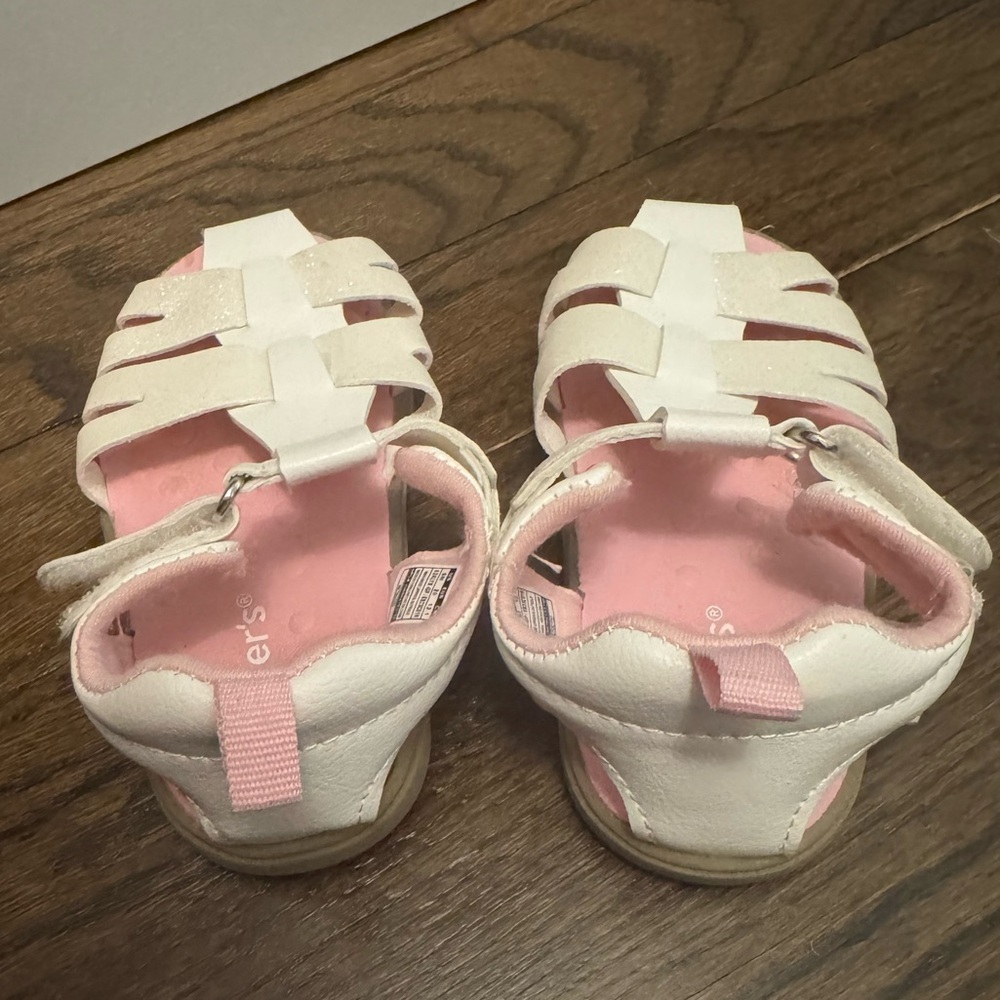 Carter’s White Strappy Summer Sandals Toddler Girls Baby Spring Open Sparkle 5 - Picture 3 of 4